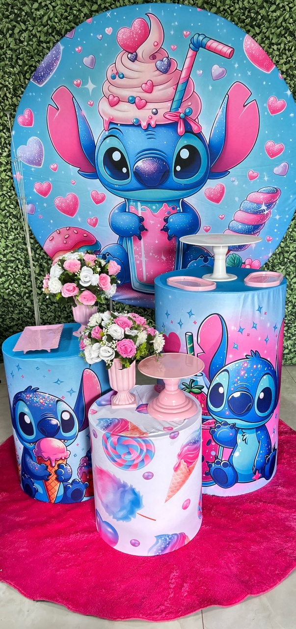 Tema Prata Stitch  - Pegue e Monte Big Festa