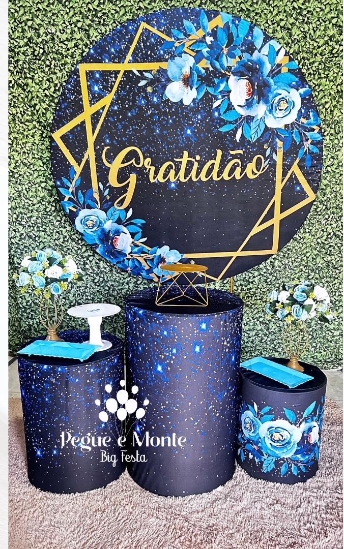 Kit Azul Gratidão  - Pegue e Monte Big Festa