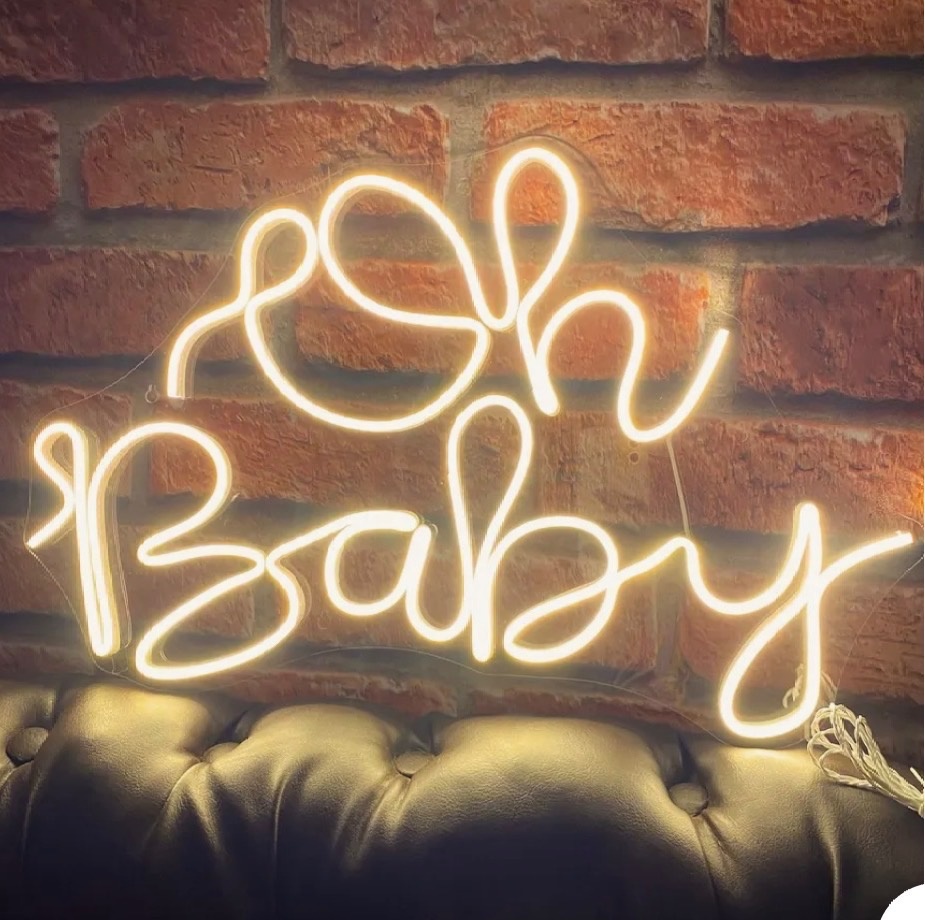 Letreiro Oh Baby Led Branco Fria - Pegue e Monte Big Festa