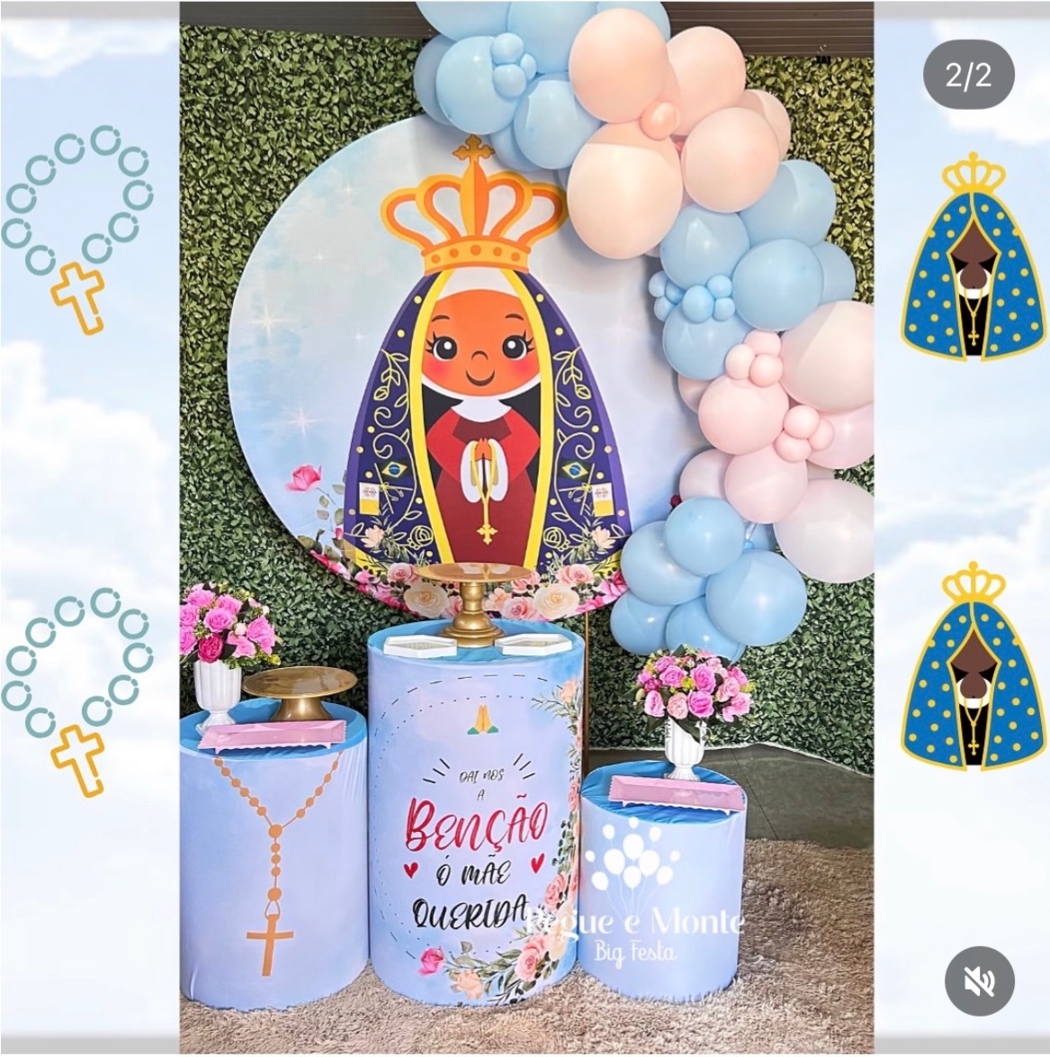 Kit Prata Nossa Senhora Aparecida  - Pegue e Monte Big Festa