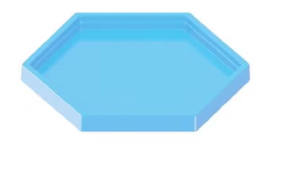 Bandeja Decorativa Sextavada 22X22 Azul Bebê  - Pegue e Monte Big Festa