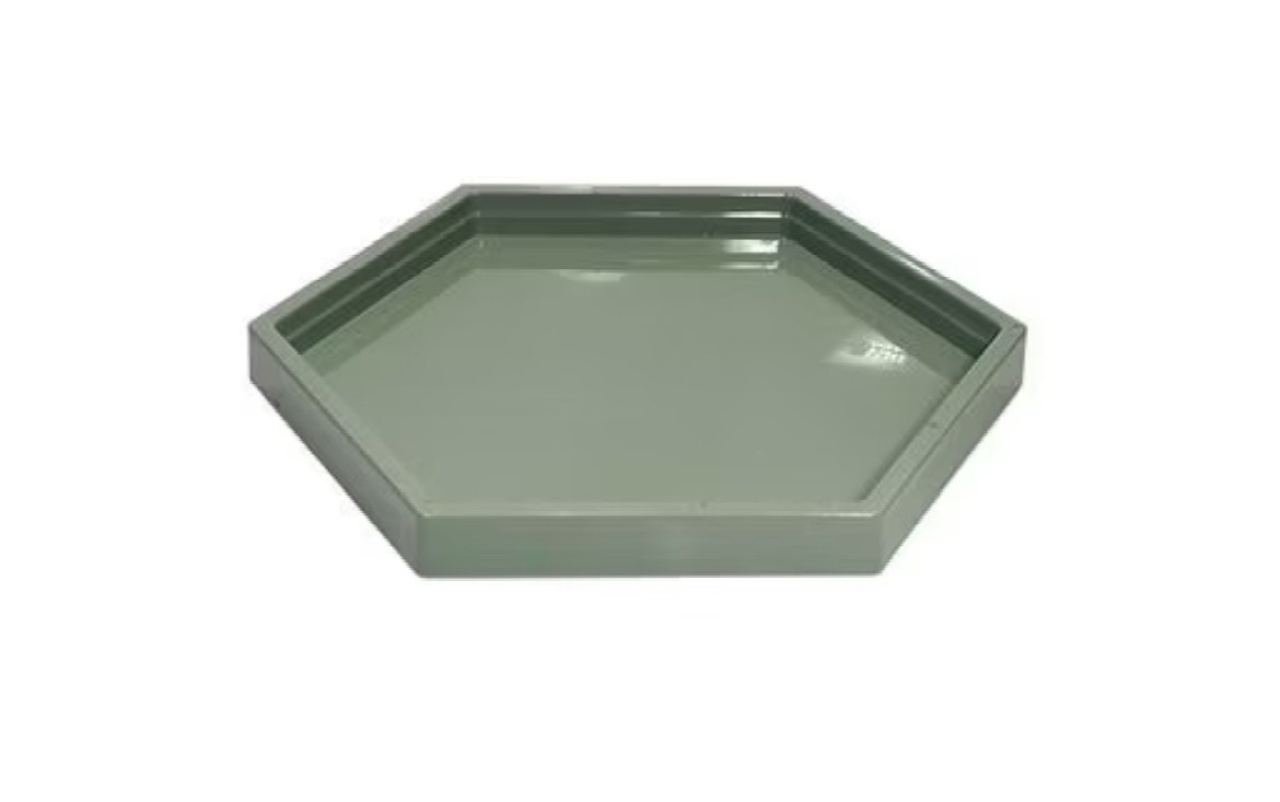 Bandeja Decorativa Sextavada 17X17 Verde Eucalipto  - Pegue e Monte Big Festa