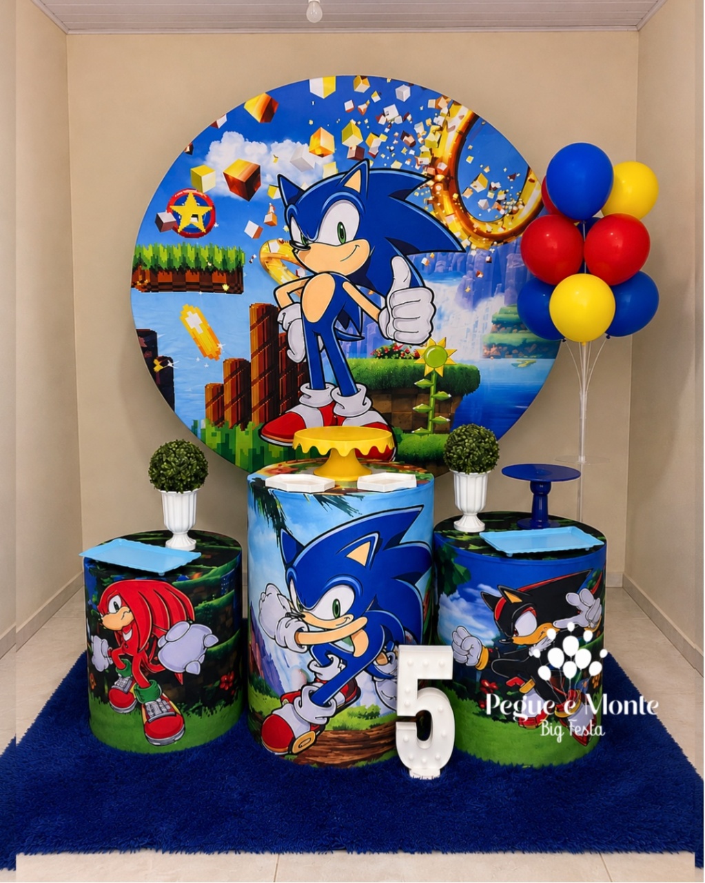 Tema Prata Sonic - Pegue e Monte Big Festa