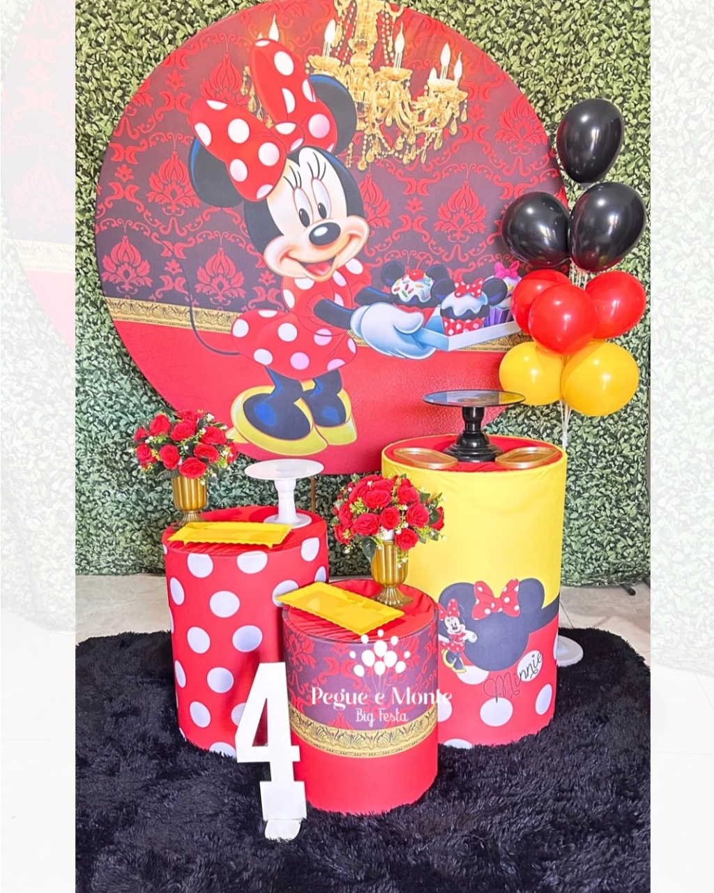 Kit Prata Minnie Vermelha - Pegue e Monte Big Festa