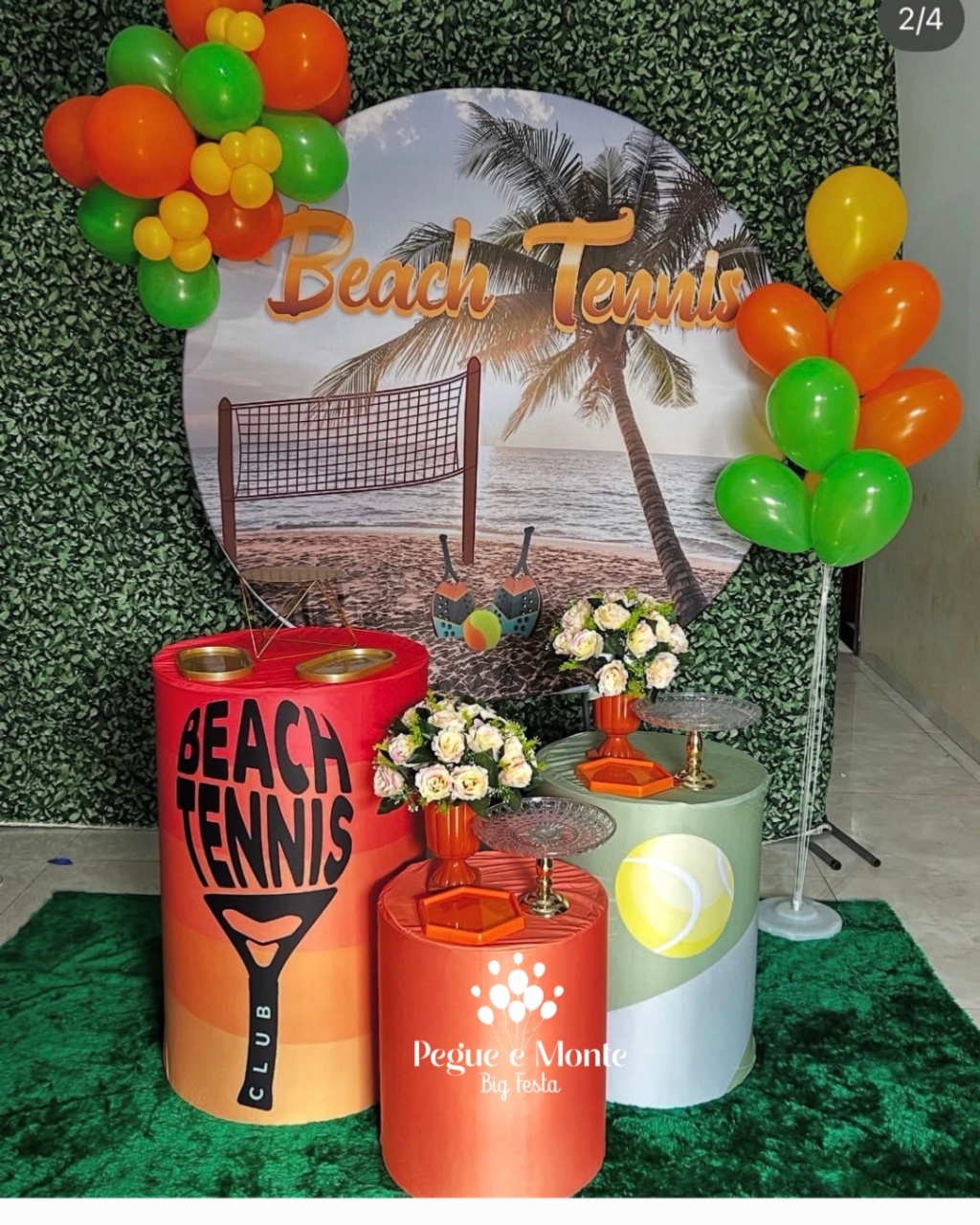 Tema Prata Beach Tênnis - Pegue e Monte Big Festa