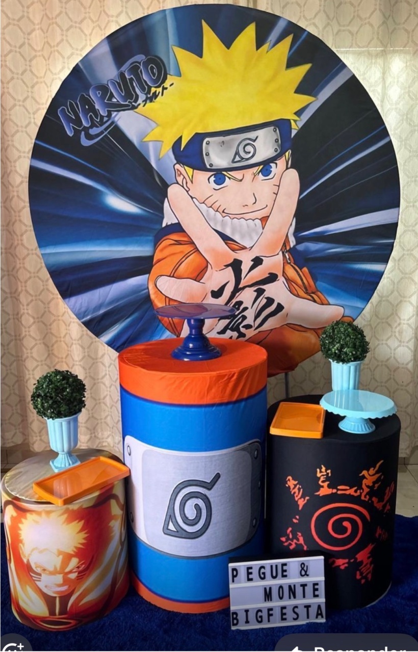 Kit Prata Naruto - Pegue e Monte Big Festa