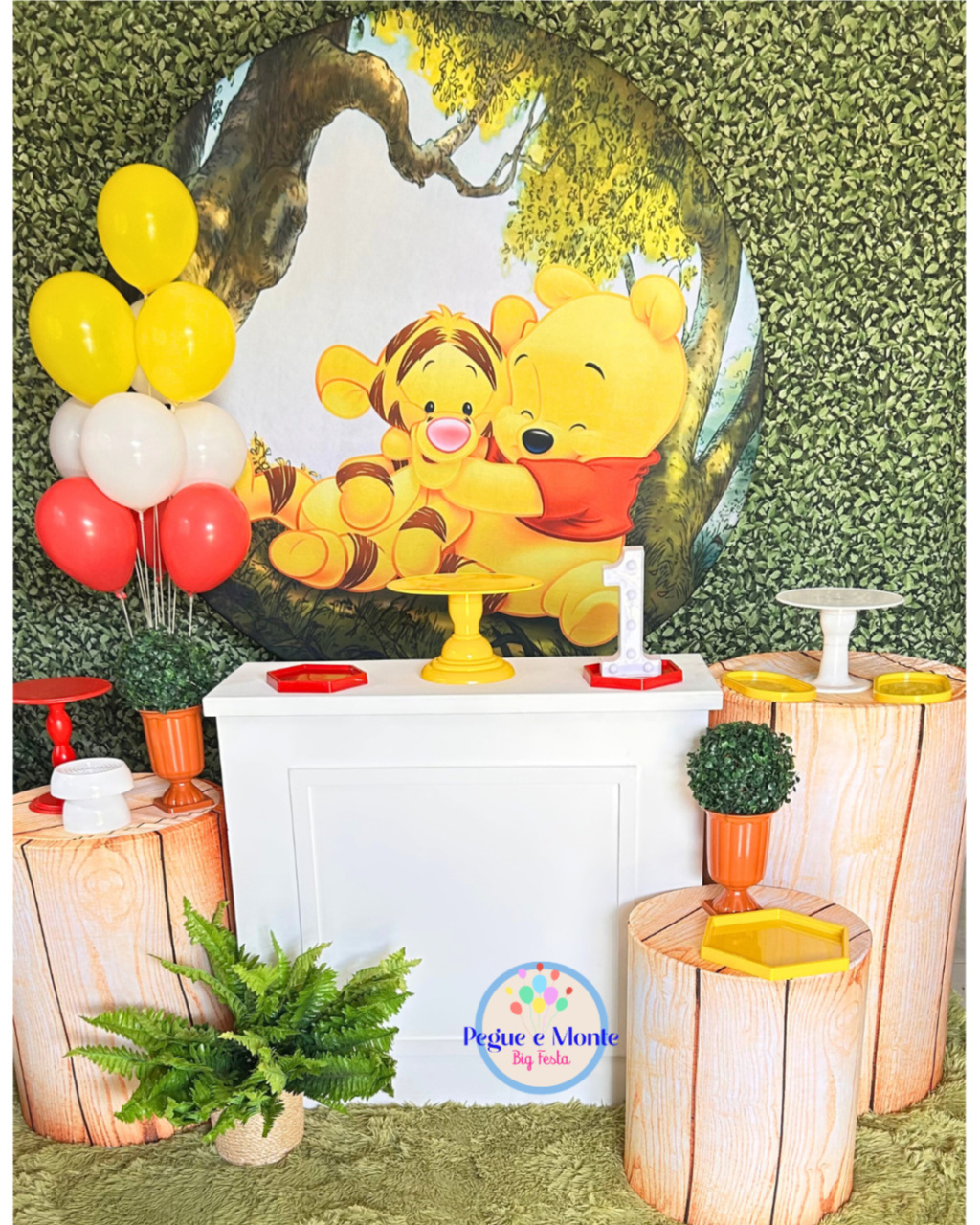 Kit Ouro Ursinho Pooh - Pegue e Monte Big Festa
