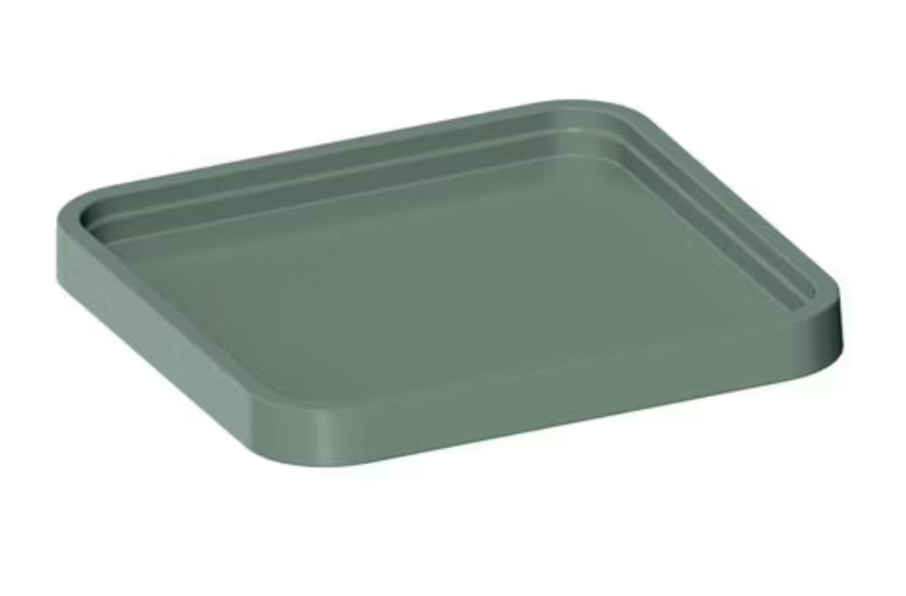 ￼Kit 2 Bandeja  Quadrada 21X21 Cm -   Eucalipto  - Pegue e Monte Big Festa