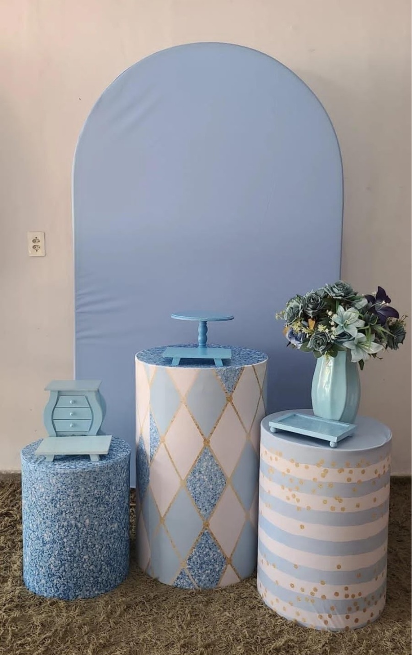 Kit Prata - Azul - HK Décor & pegue  e monte