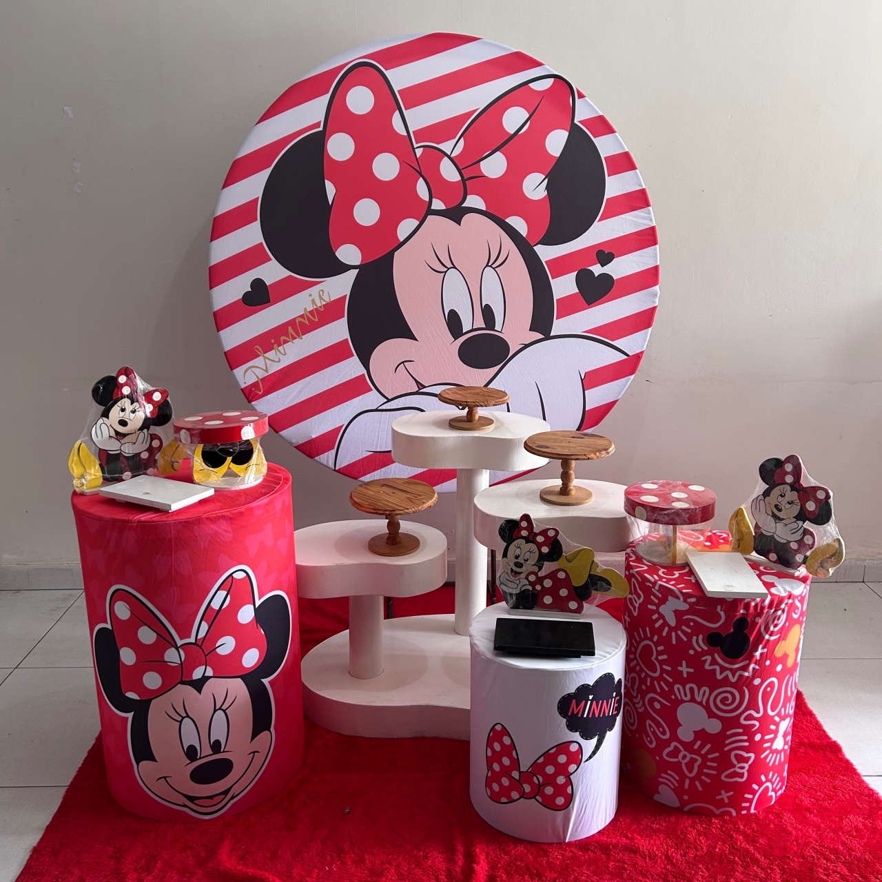 Kit Prata - Minnie Vermelha - HK Décor & pegue  e monte