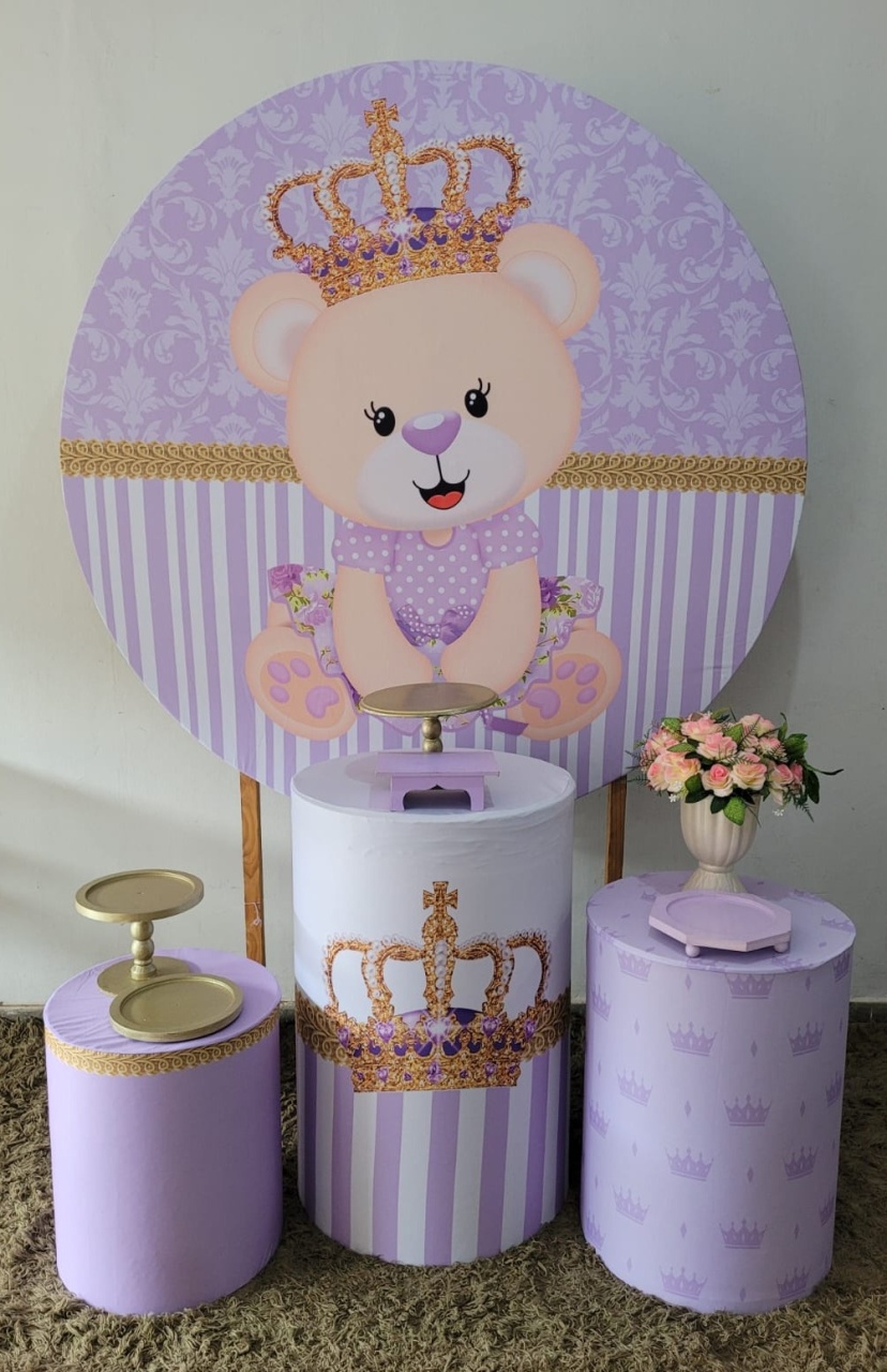 Kit Bronze - Princesa Ursa Lilas - HK Décor & pegue  e monte