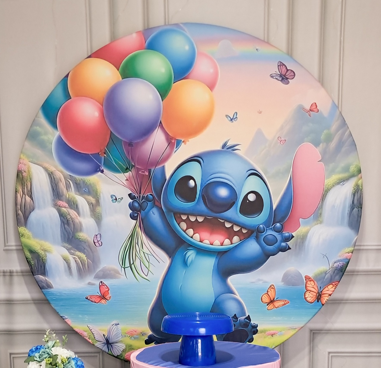 Tecido Painel Redondo Stitch - Silmara Decorações 