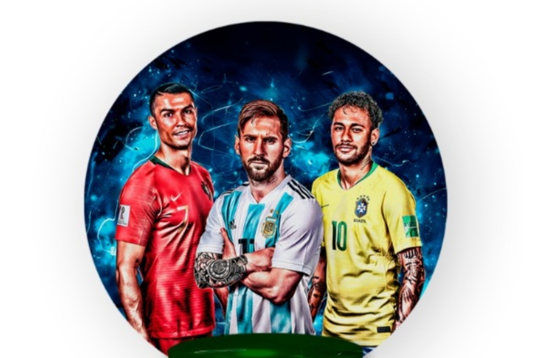 Painel Redondo [Cristiano;Messi;Neymar - Silmara Decorações 