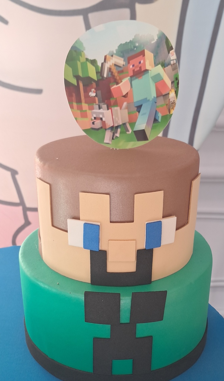 Bolo Cenográfico Minecraft  - Silmara Decorações 
