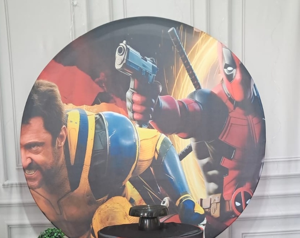 Tecidopainel Redondo Deedpool - Silmara Decorações 