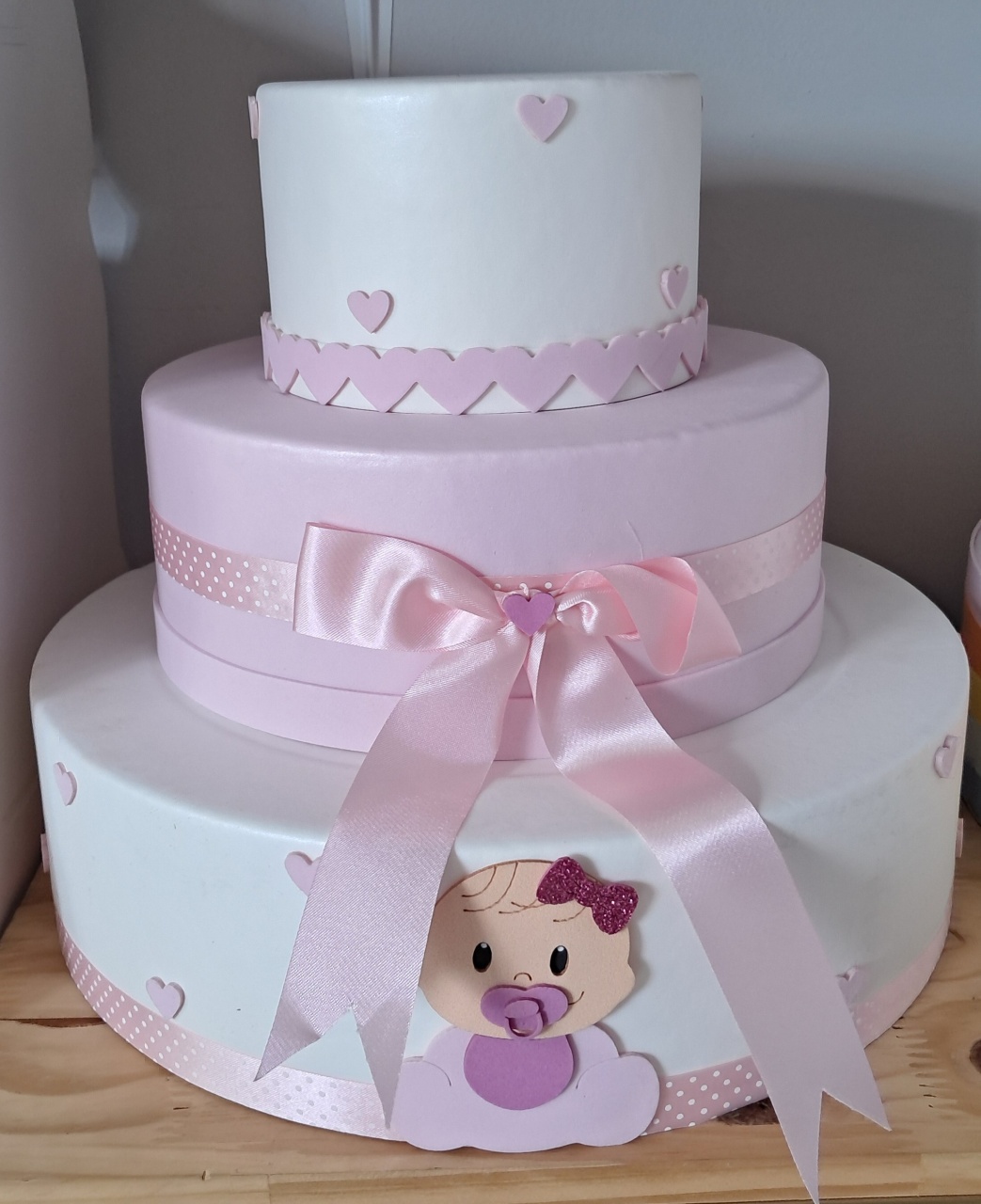 Bolo Cenografico Cha de Bebe Menina  - Silmara Decorações 