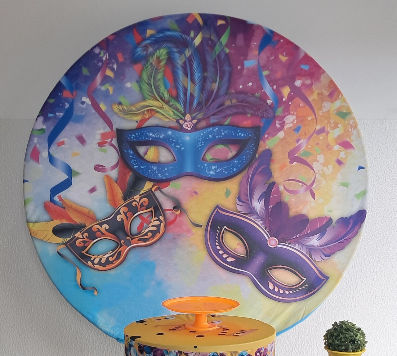 Tecido Painel Redondo Carnaval - Silmara Decorações 
