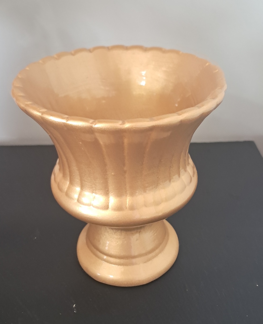 Vaso Cerâmico Dourado P - Silmara Decorações 