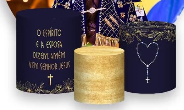Tecido Capa Cilindro N S. Aparecida  - Silmara Decorações 