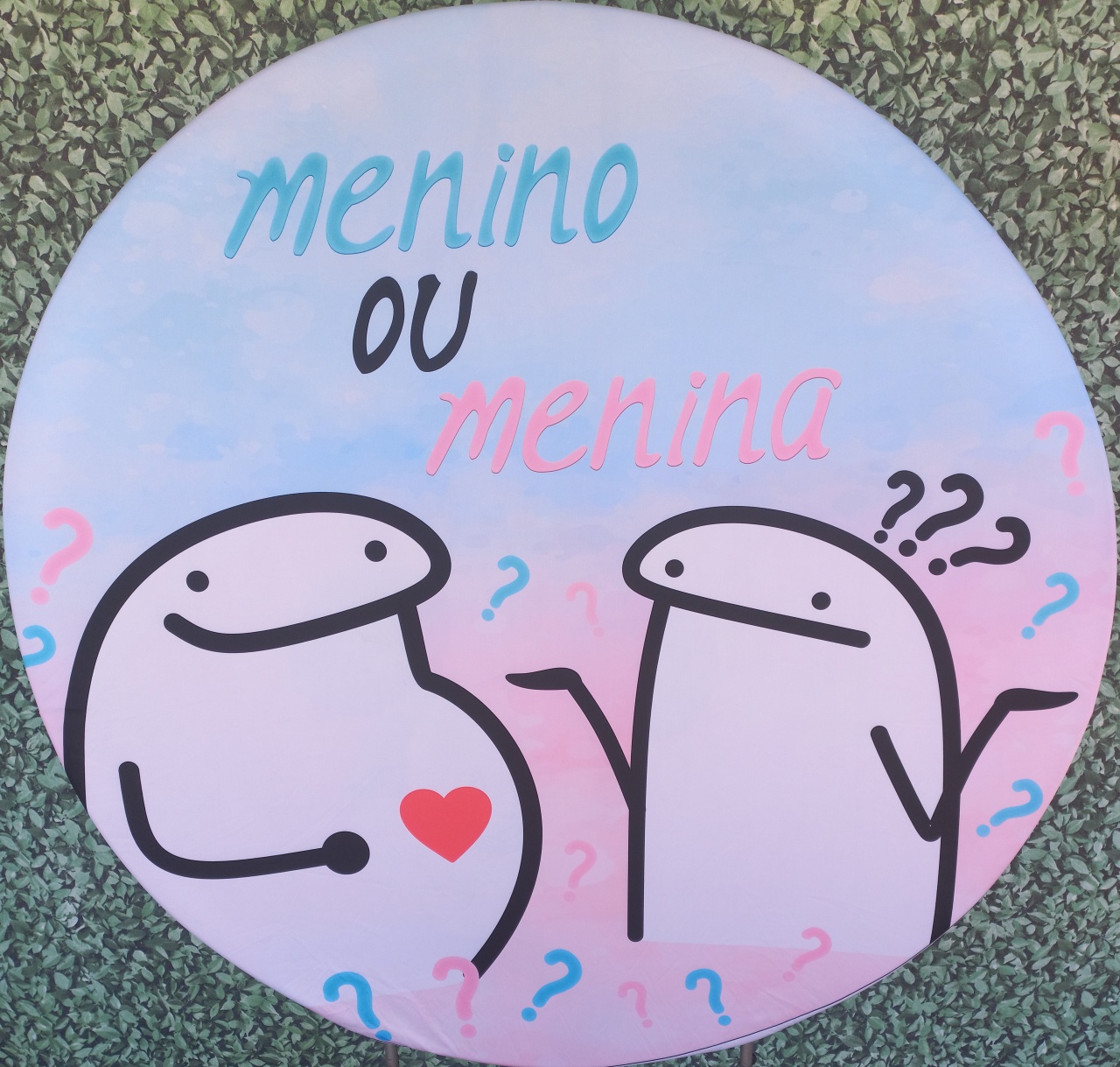 Tecido Painel Redondo Chá Revelação Florks - Silmara Decorações 