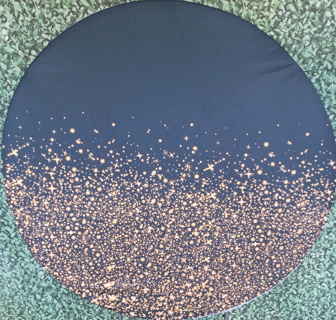Tecido Painel Redondo Preto E Dourado - Silmara Decorações 
