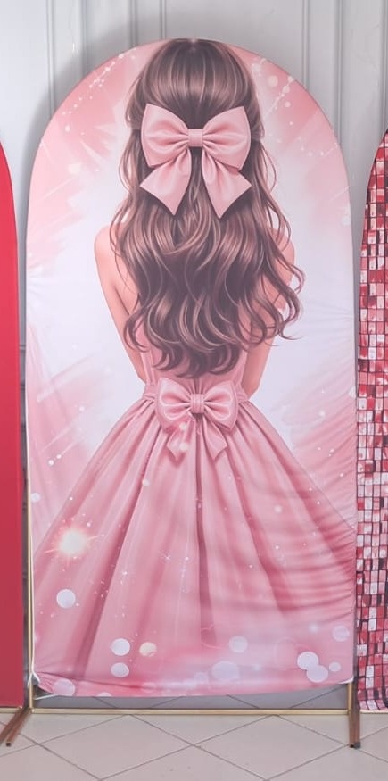 Tecido Painel Romano Menina Rosa - Silmara Decorações 