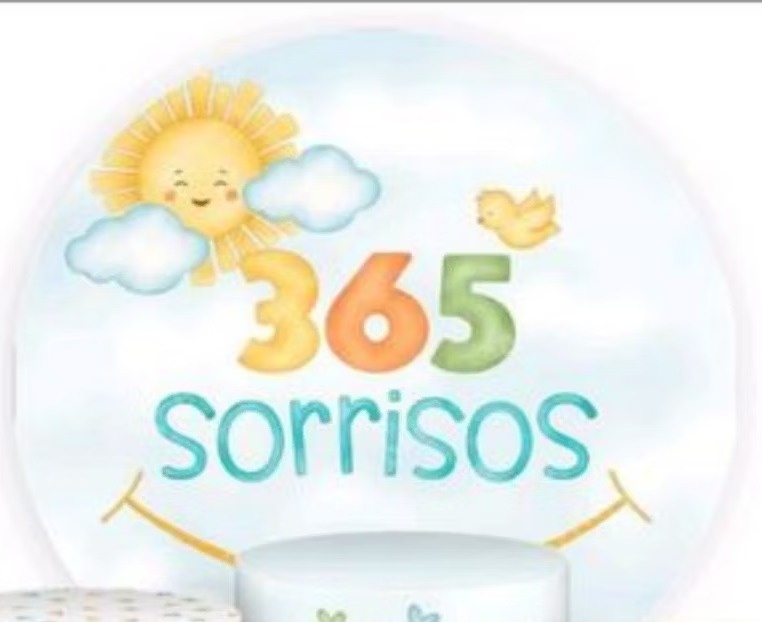 Tecido Painel Redondo 365 Sorrisos  - Silmara Decorações 