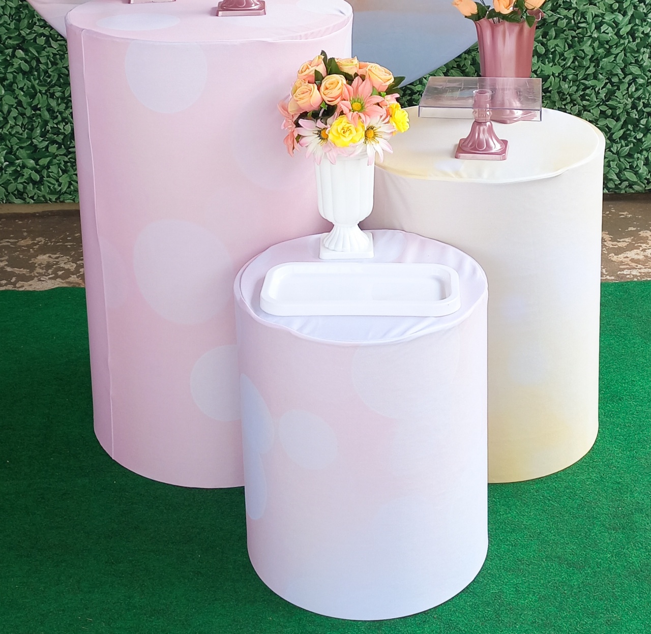 Tecido Capa de Cilindro Noivado Casamento - Silmara Decorações 