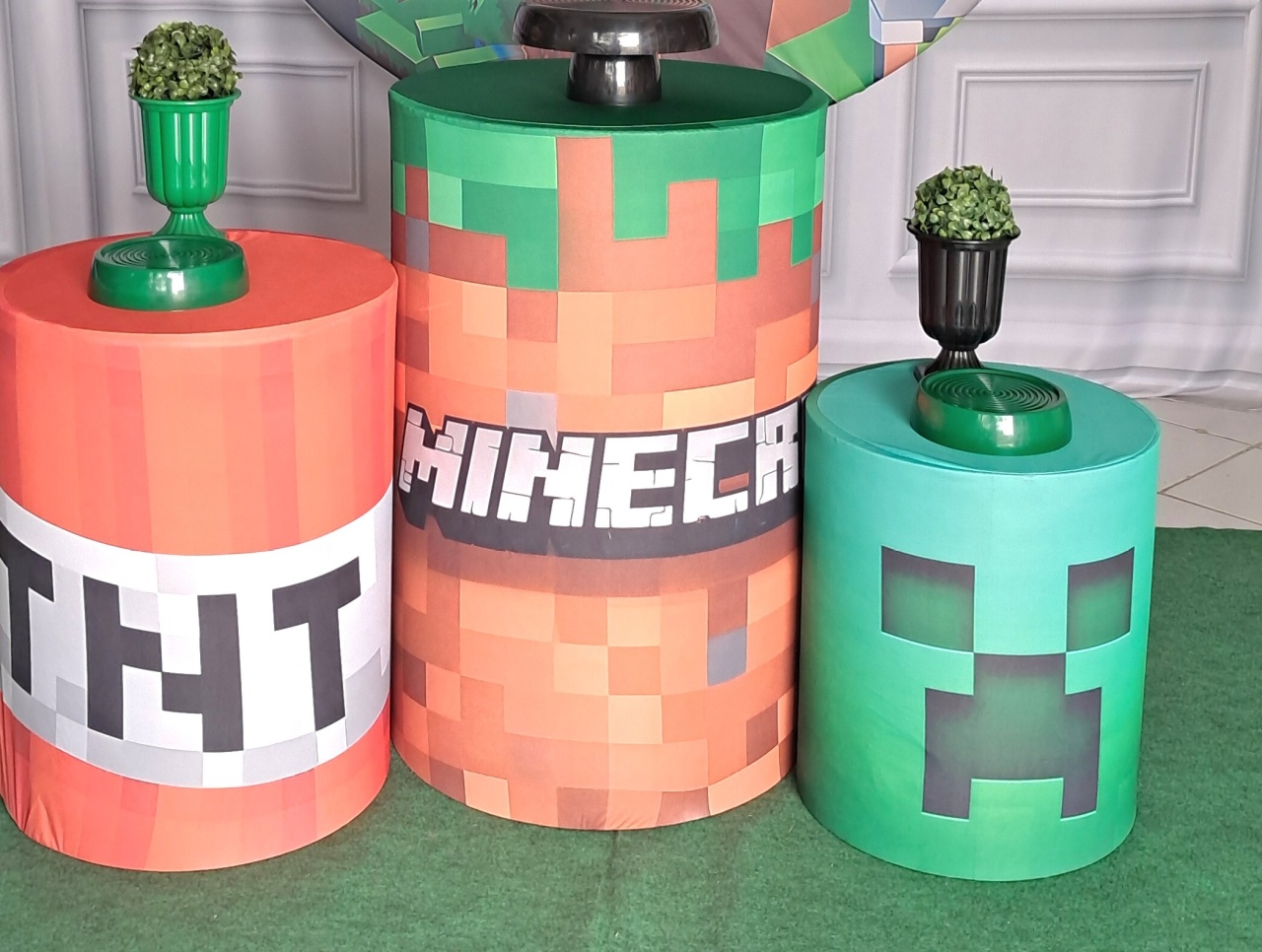 Tecido Capa de Cilindro Minecraft  - Silmara Decorações 