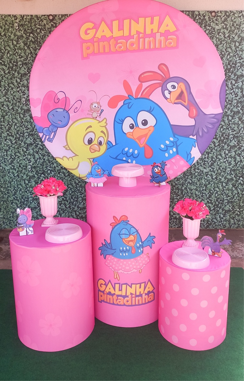 Galinha Pintadinha Rosa - Silmara Decorações 