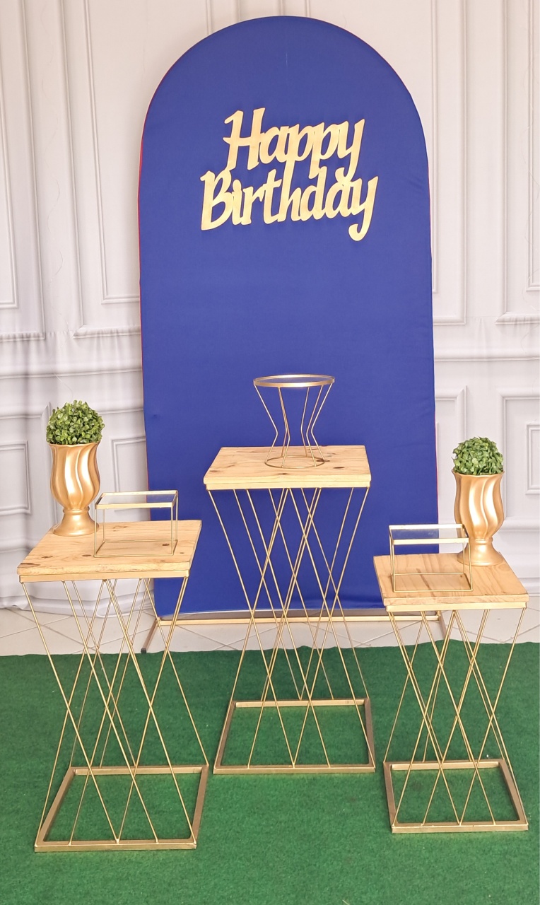 Azul E Dourado Luxo  - Silmara Decorações 