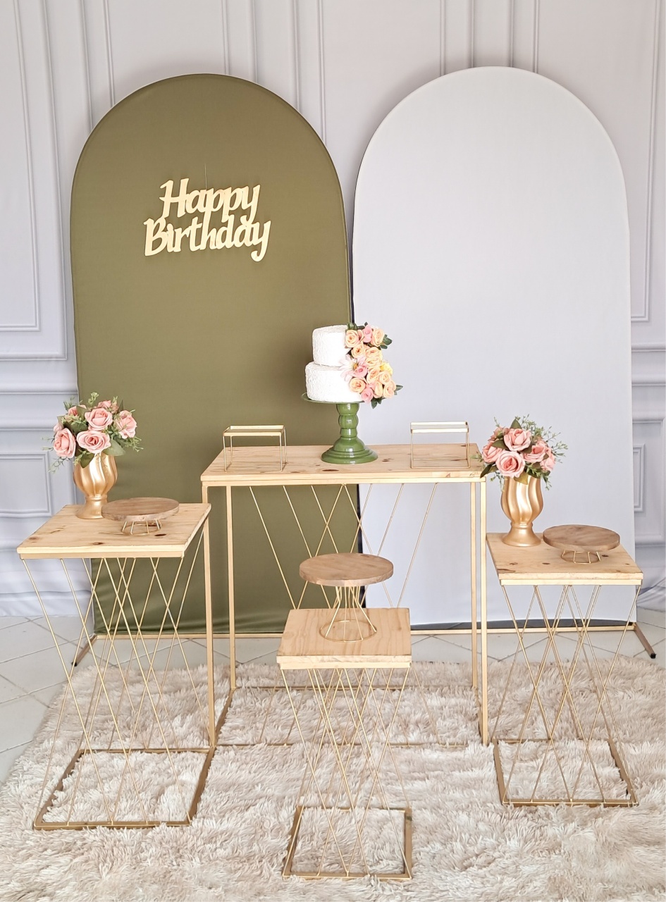Kit Luxo Verde Militar E Branco - Silmara Decorações 