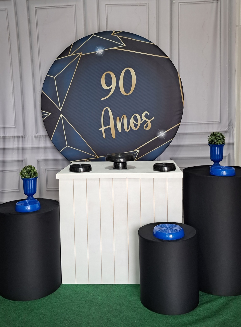 90 Anos Azul   - Silmara Decorações 