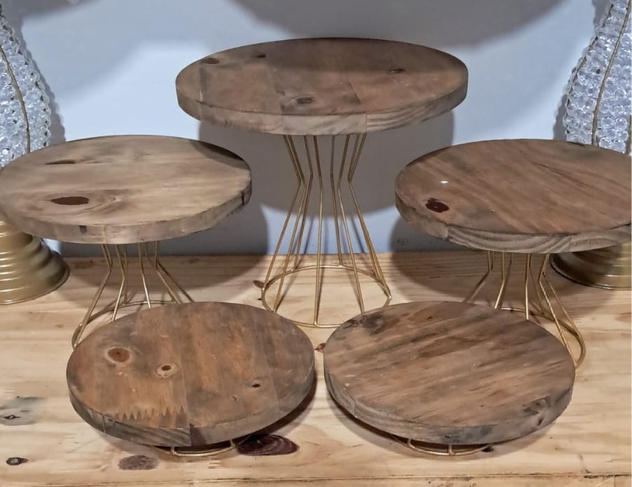 Kit Boleras E Bandejas Rústicas  - Silmara Decorações 