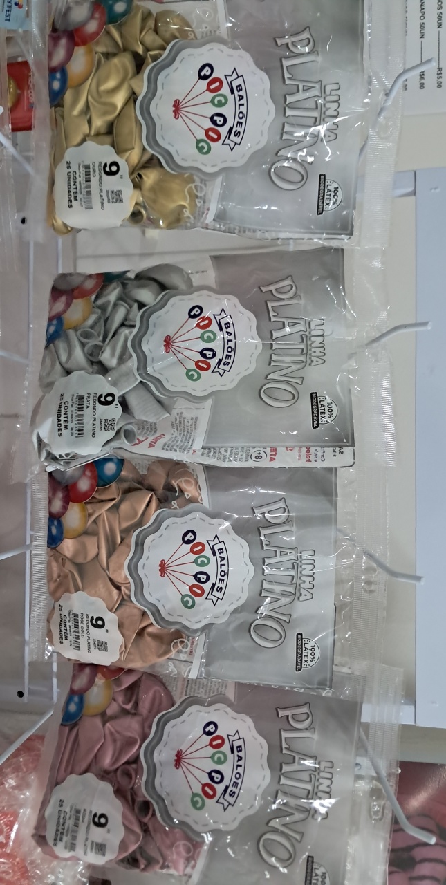 Balões Metalizado Plarino 9" 25Un  - Silmara Decorações 