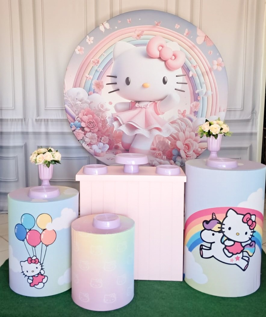 Hallo Kitty  Arco Iris - Silmara Decorações 