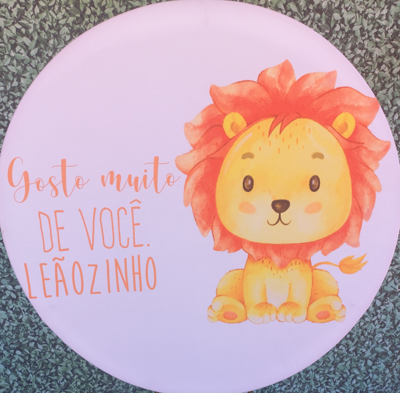 Tecido Painel Redondo Leãozinho - Silmara Decorações 
