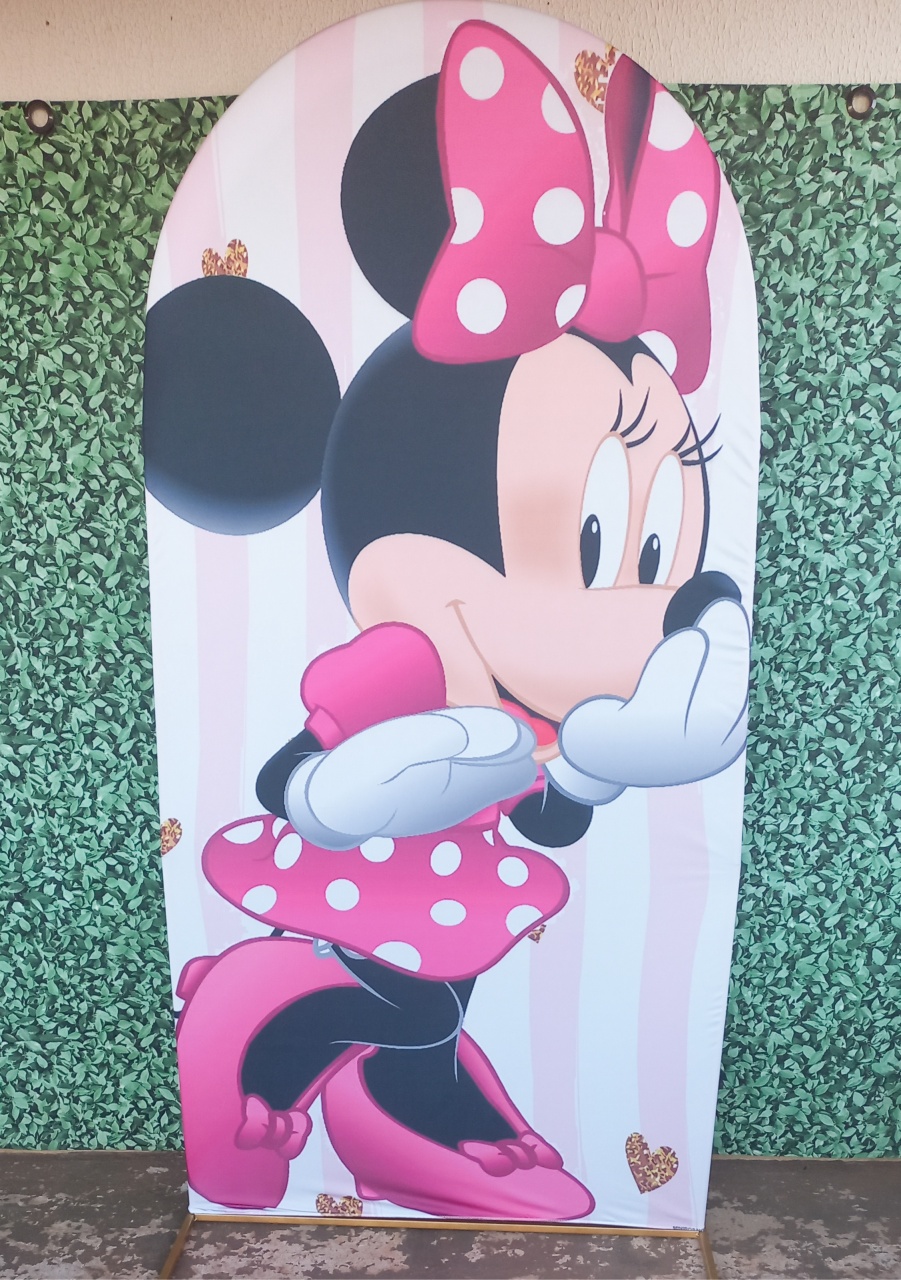 Tecido Painel Romano Minnie - Silmara Decorações 