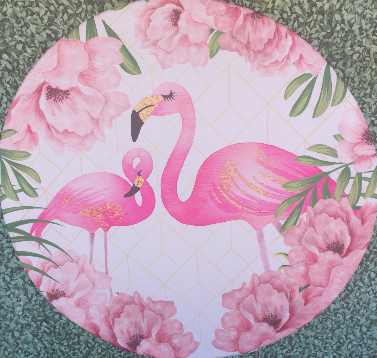Tecido Painel Redondo Flamingos - Silmara Decorações 