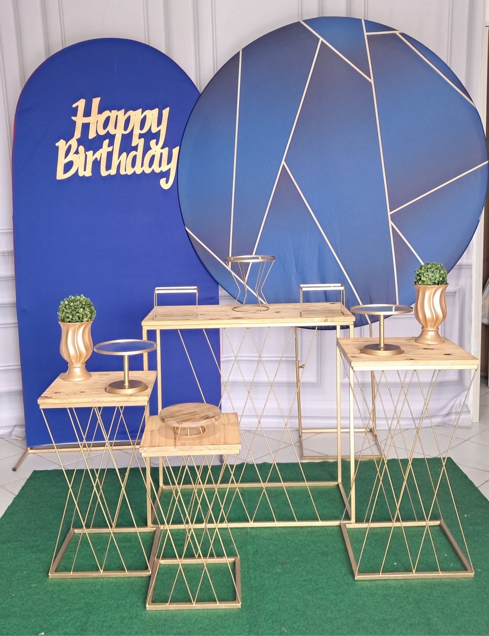 Azul E Dourado Luxo - Silmara Decorações 