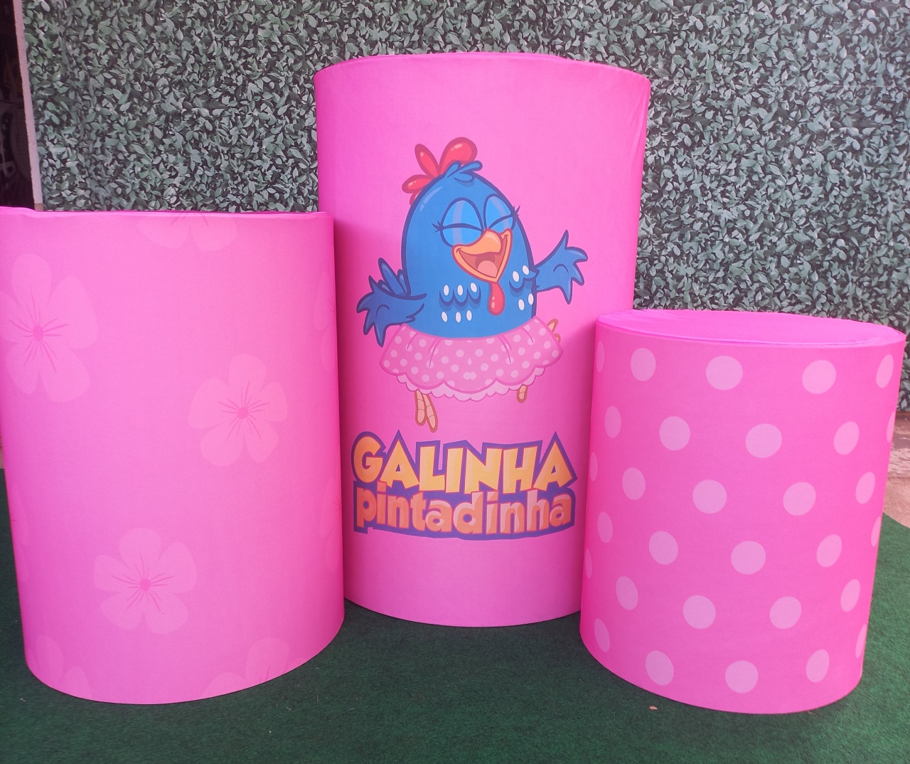 Tecido Capa de Cilindro Galinha Pintadinha Rosa - Silmara Decorações 