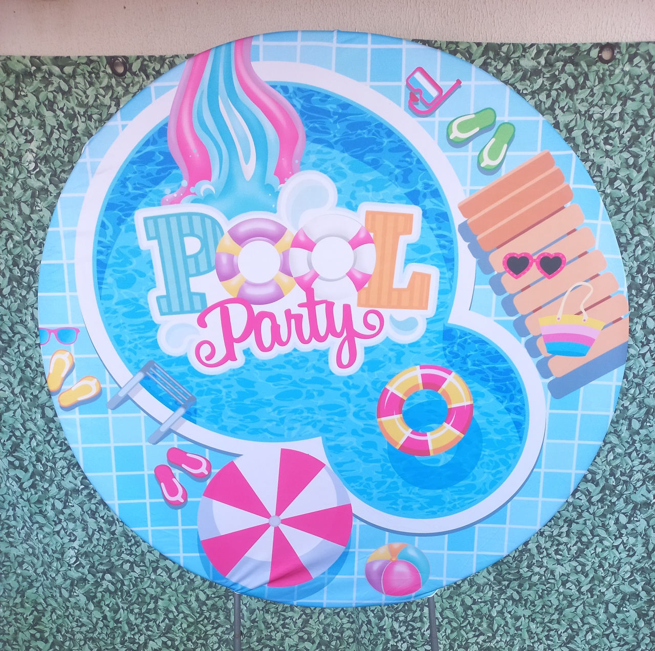 Tecido Painel Redondo Pool Party  - Silmara Decorações 