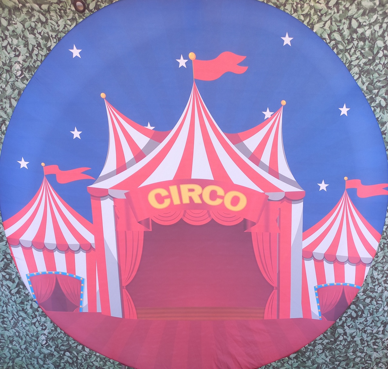 Tecido Painel Redondo Circo - Silmara Decorações 