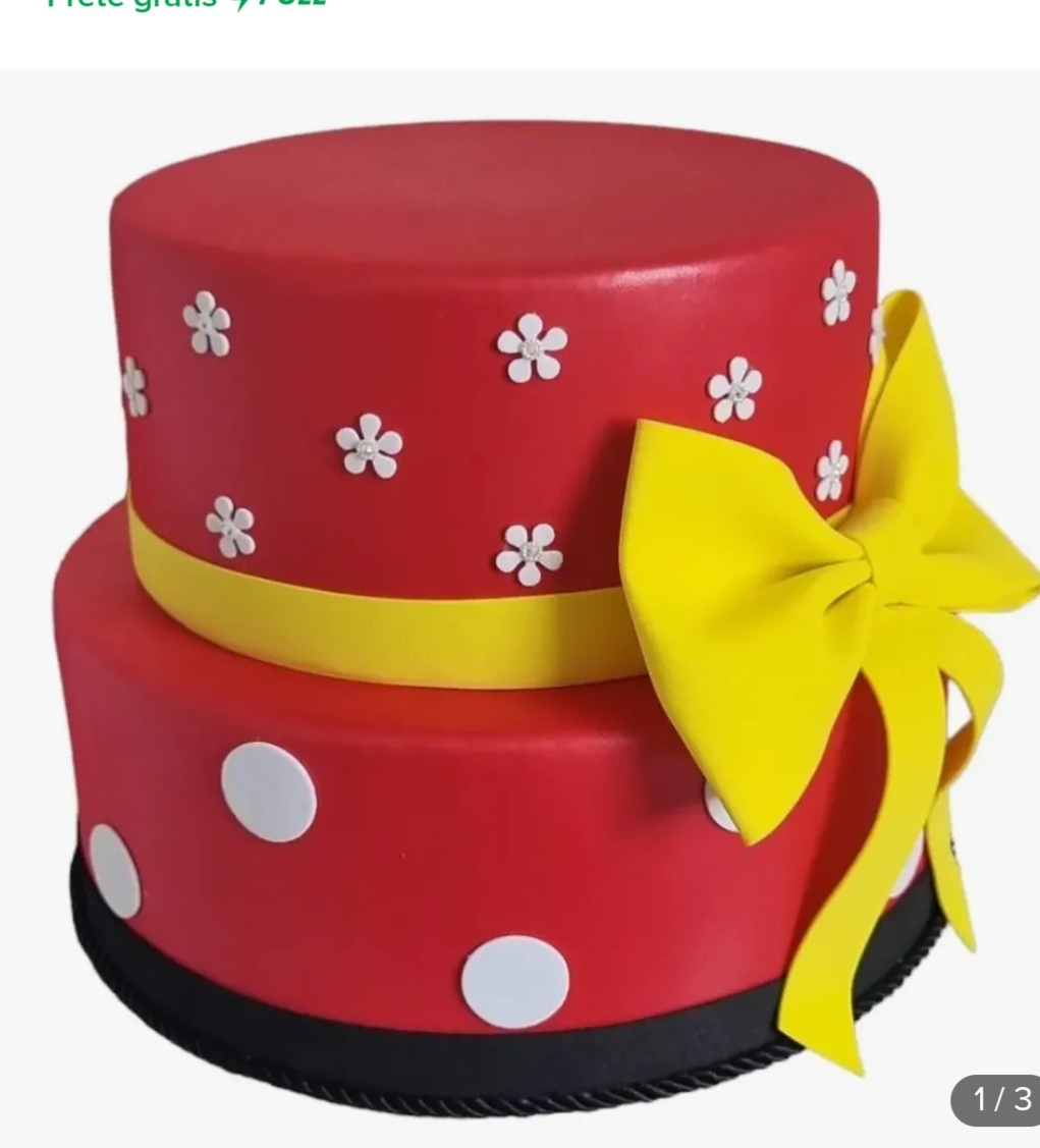 Bolo Cenográfico Minnie Vermelha - Silmara Decorações 