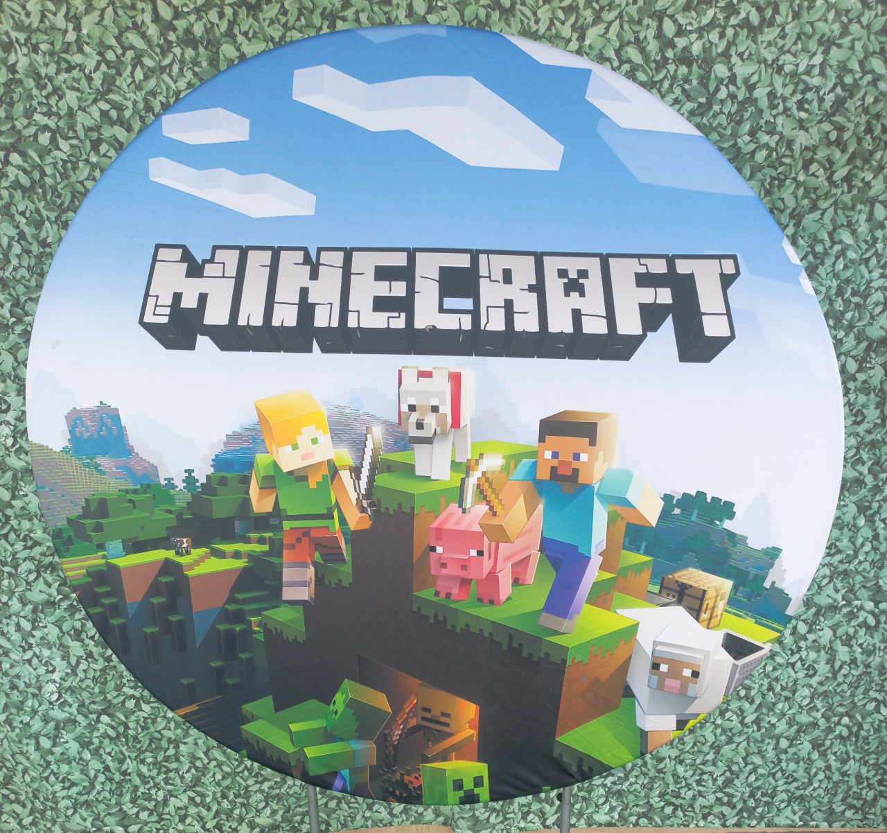 Tecido Painel Redondo Minecraft - Silmara Decorações 