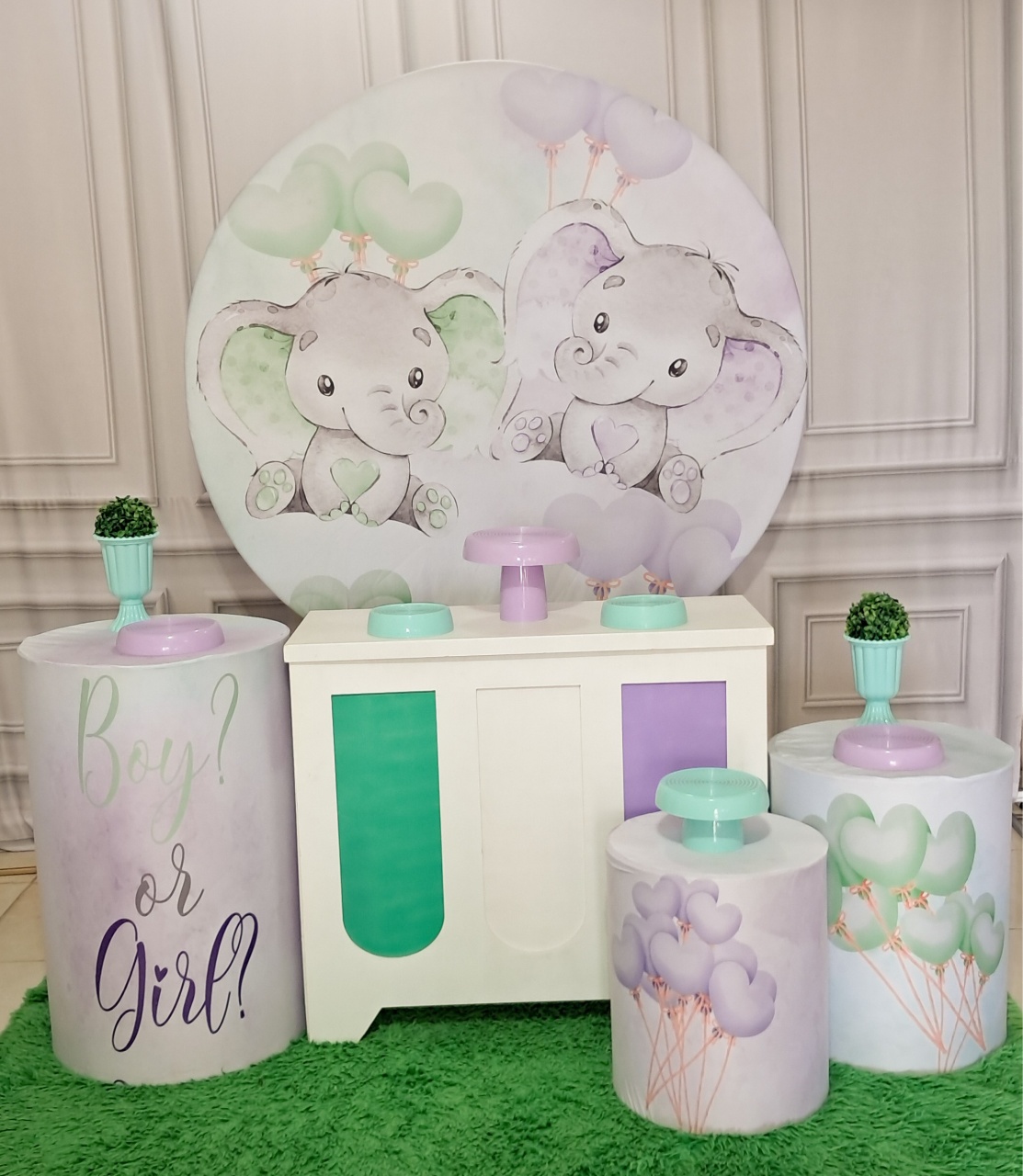 Chá Revelação Elefantinho  - Silmara Decorações 