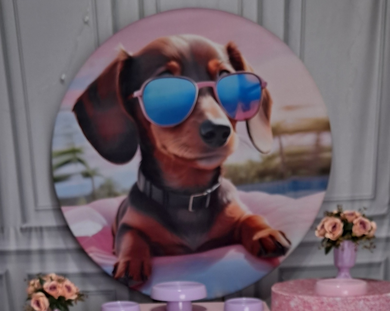 Tecido Painel Redondo Cachorro - Silmara Decorações 