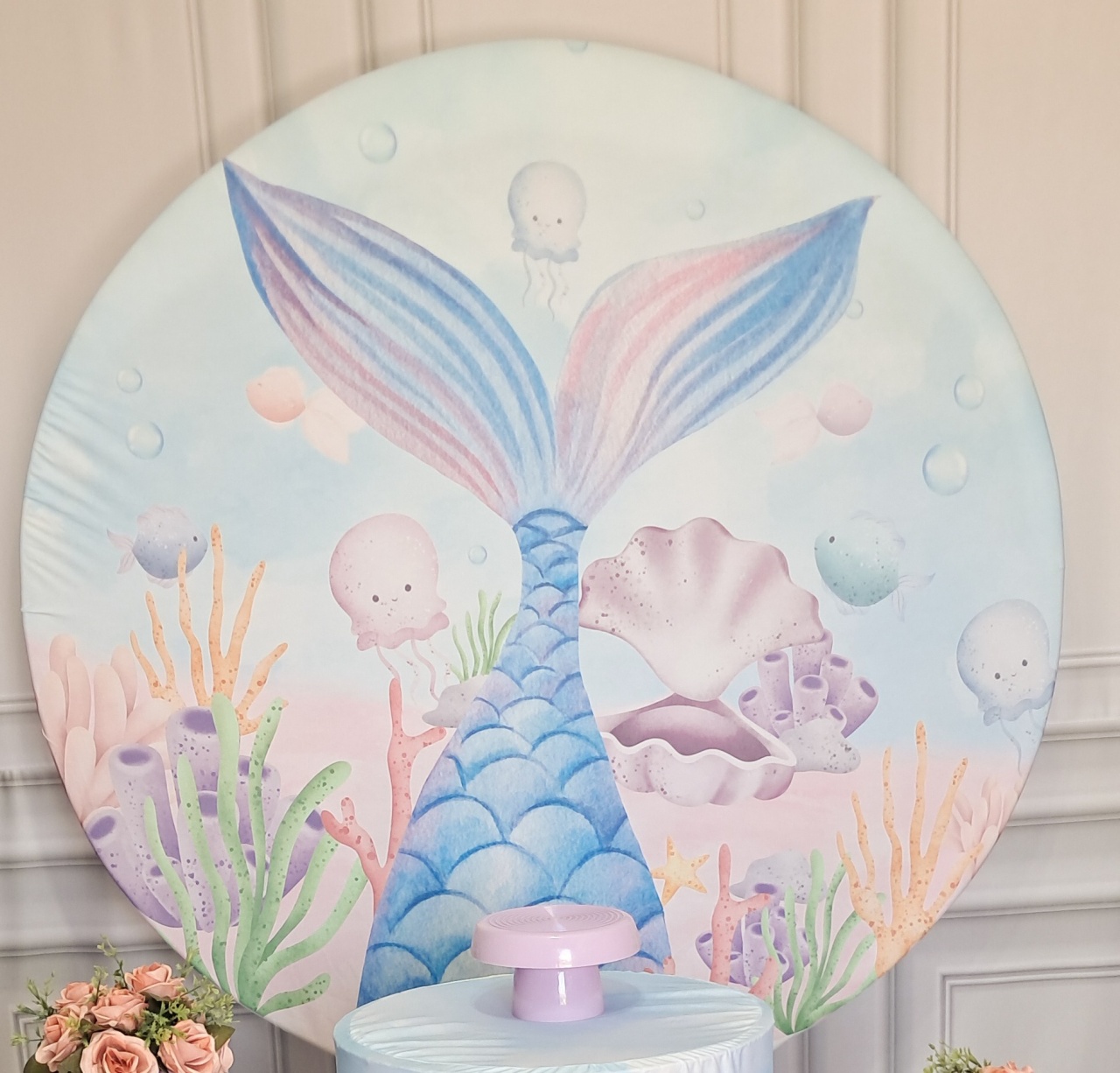 Tecido Painel Redondo Fundo Do Mar - Silmara Decorações 