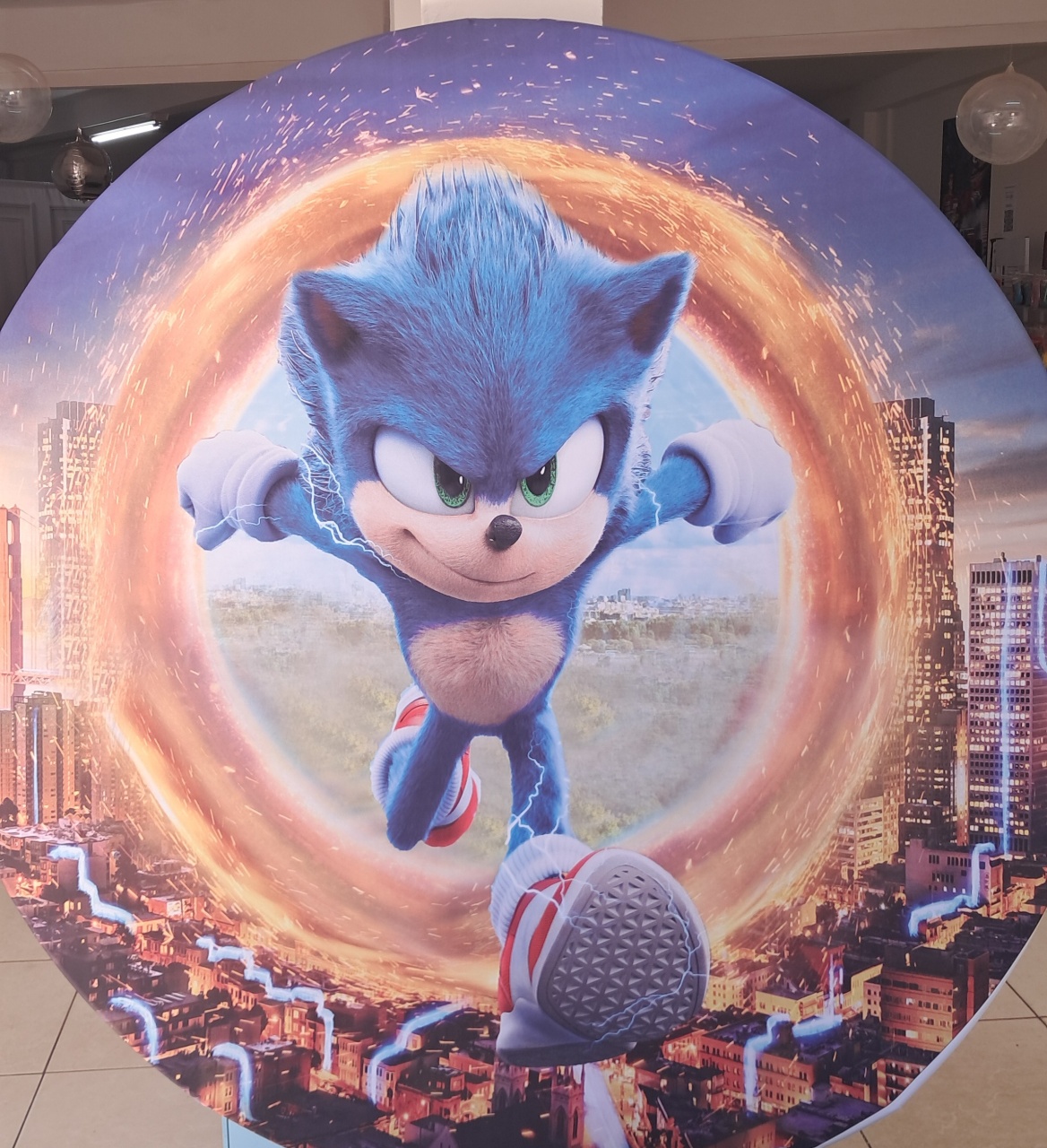 Tecido Painel Redondo Sonic - Silmara Decorações 