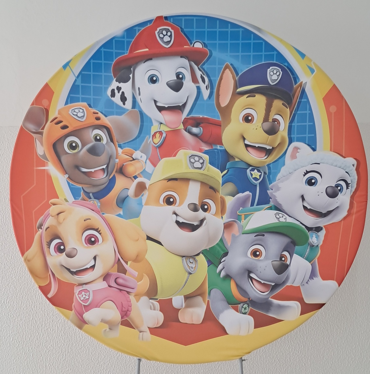 Tecido Painel Redondo Patrulha Canina - Silmara Decorações 